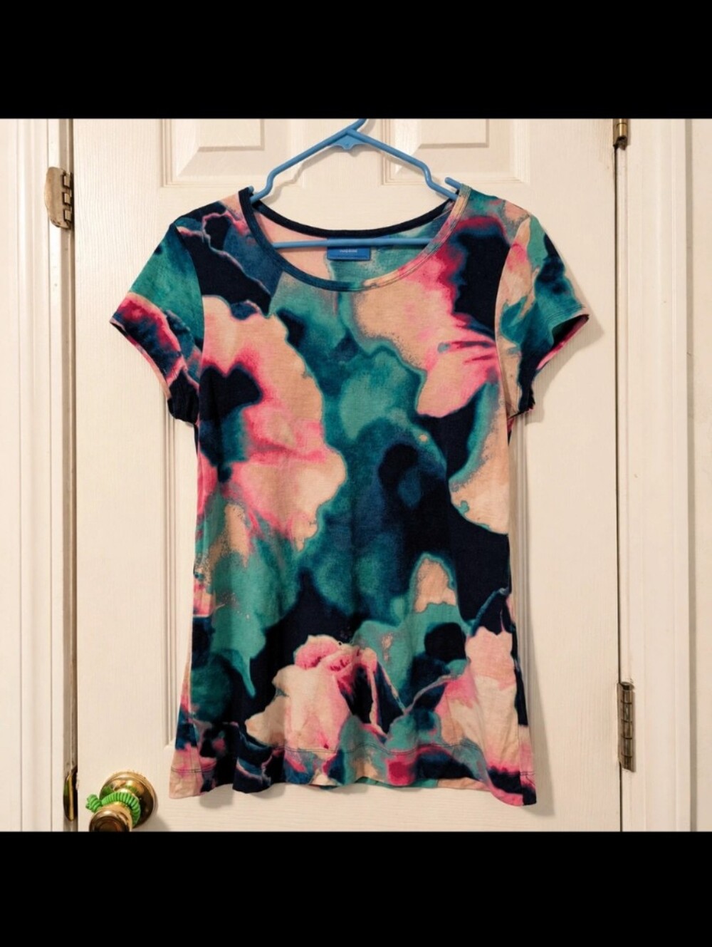 Simply Vera Vera Wang Women's Large Abstract Floral Tunic Top - Picture 2 of 8